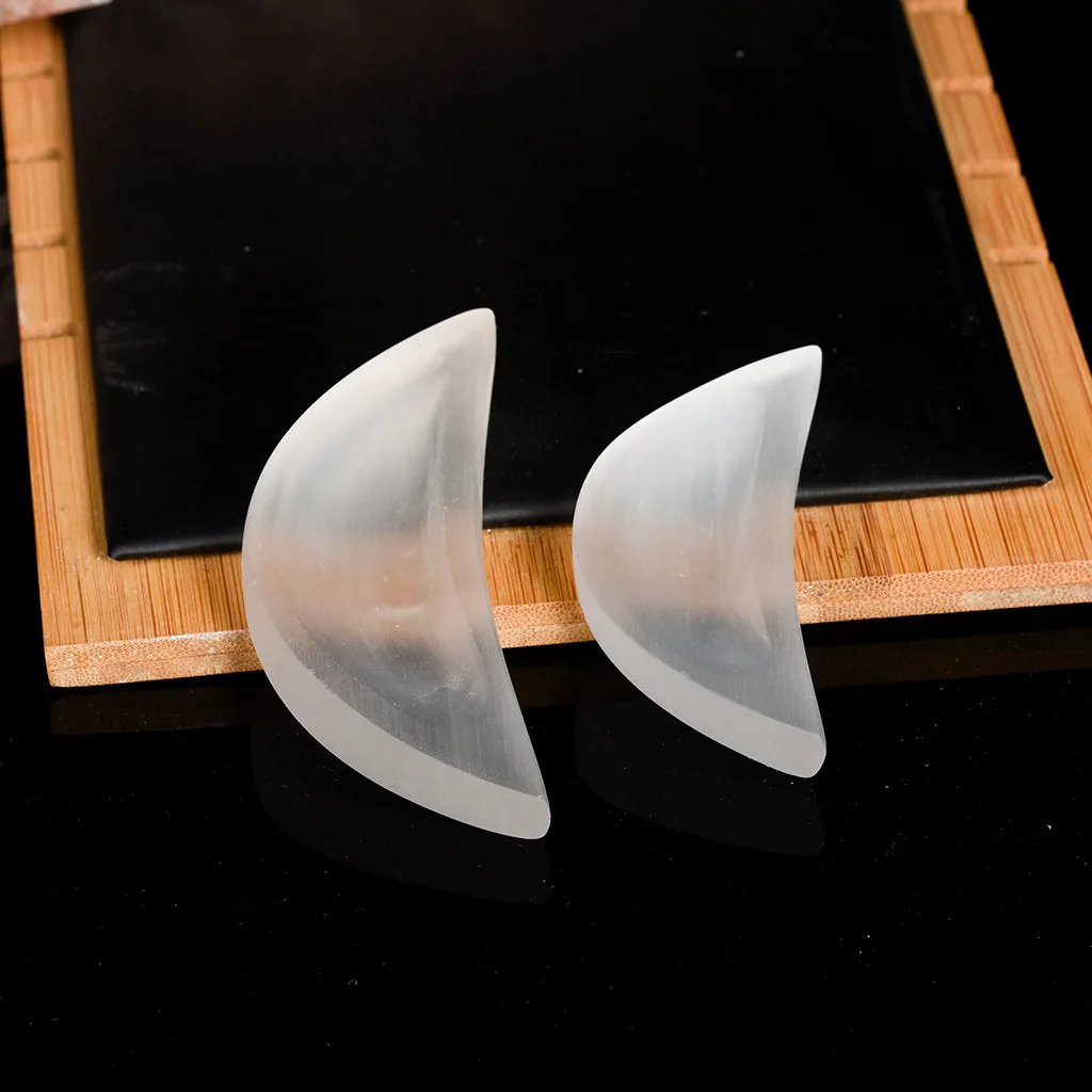Tigela de selenita - formato de coração - formato de lua