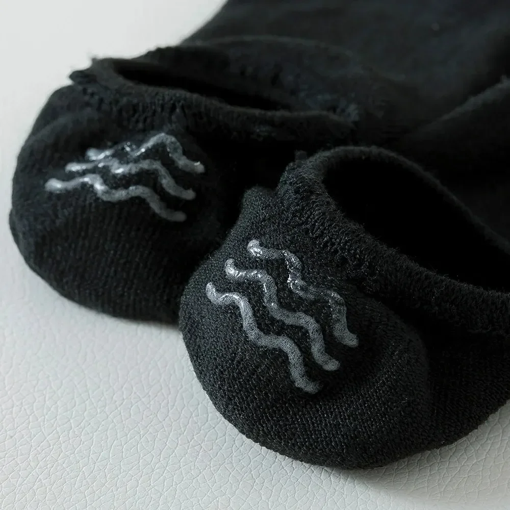 5 pares de calcetines invisibles y zapatillas para hombre, calcetines náuticos, calcetines tobilleros antideslizantes de algodón y silicona de Color sólido para verano para hombre