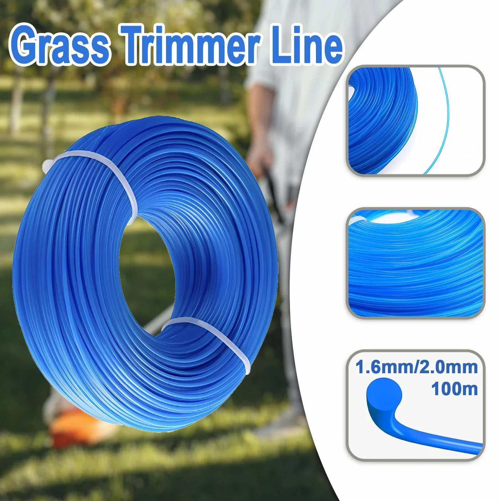 1 Rotolo 1.6/2.4/2.7/3.0mm x 100M Nylon Trimmer Linea Decespugliatore Strimmer Corda Rasaerba Decespugliatore Tagliaerba Linea Rotonda