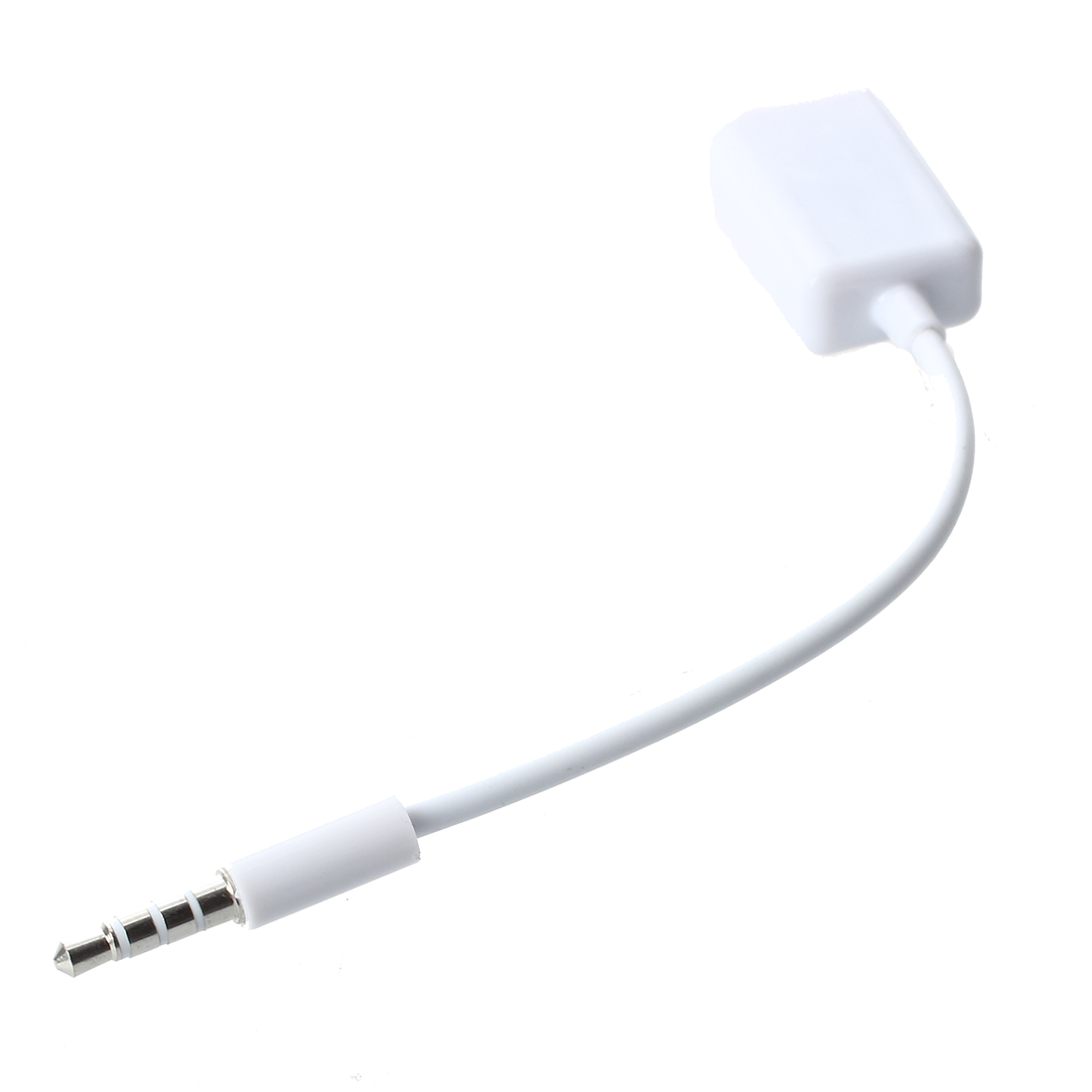 El más nuevo coche MP3 3,5mm macho AUX Audio enchufe Jack a USB 2,0 hembra Cable convertidor blanco