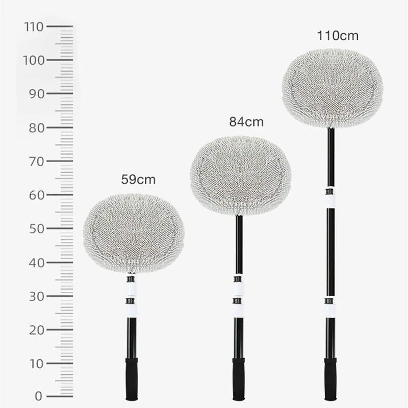 แปรงล้างรถแปรงทําความสะอาดรถยนต์ Telescoping Long Handle Mop ผมนุ่ม Chenille ไม้กวาด Universal Window Wash อุปกรณ์เสริมอัตโนมัติ
