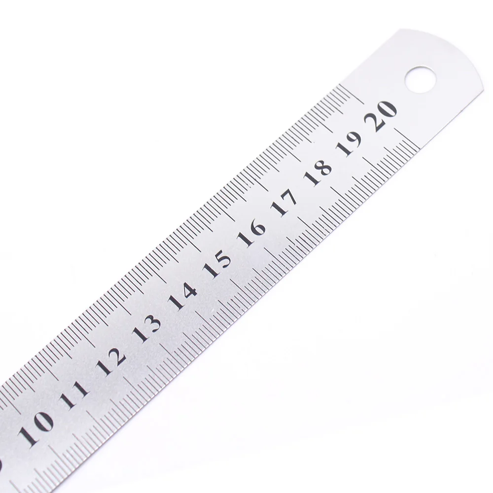 1 pz 20 cm 8 pollici righello dritto precisione in acciaio inossidabile righello in metallo doppia faccia apprendimento cancelleria per ufficio