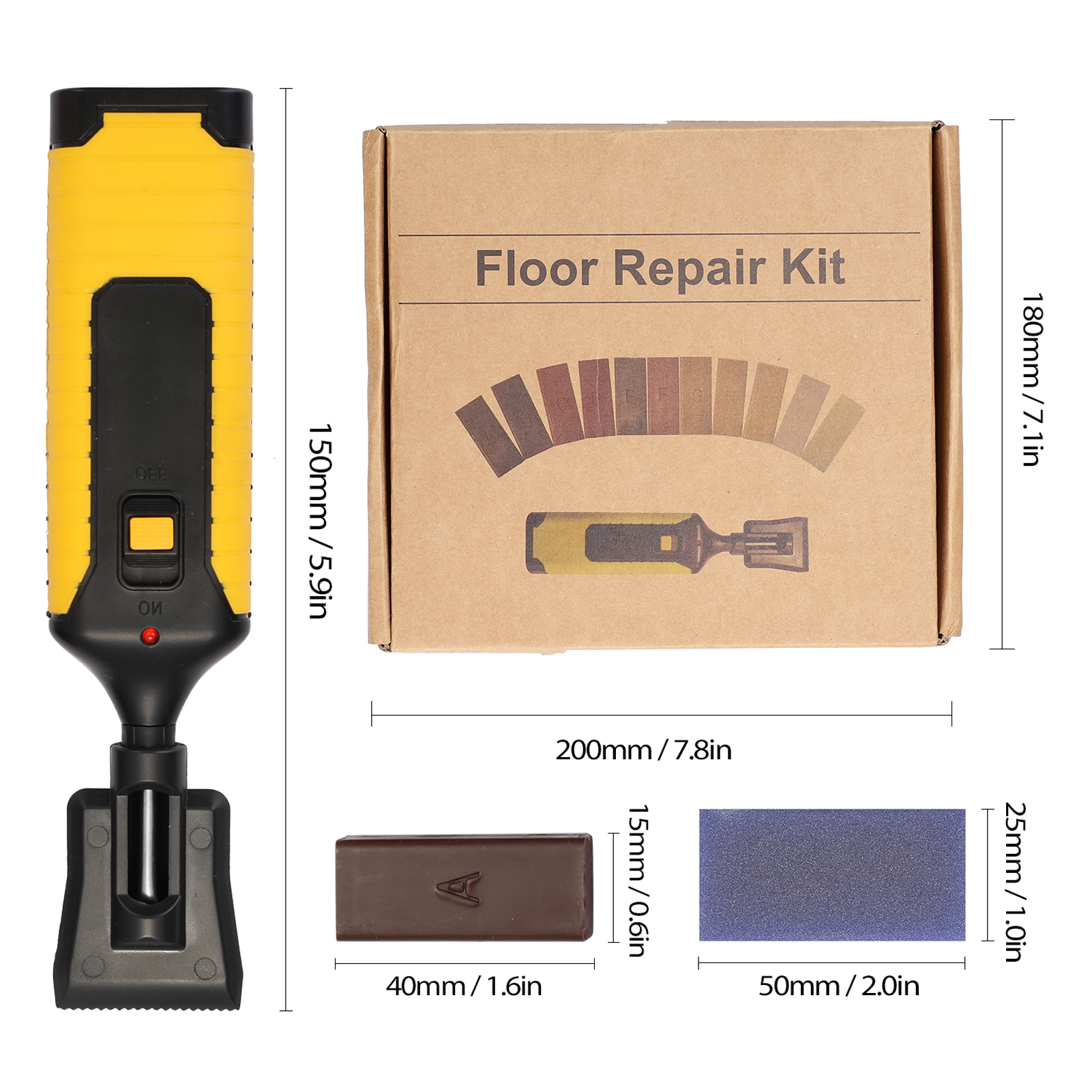 Multifuncional Placa De Madeira Reparos Tool Kit, Arranhões De Piso De Madeira Remendando, Utility Tool Kit, DIY, 11 Blocos De Cera