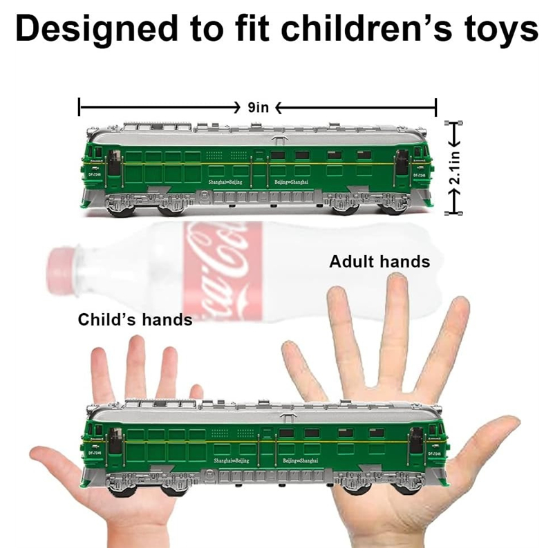 Modelo de brinquedo de carro de inércia de trem, modelos de brinquedo de veículos fundidos de trilho de brinquedos para crianças, carros de trânsito de escala de simulação educacional, presente para crianças