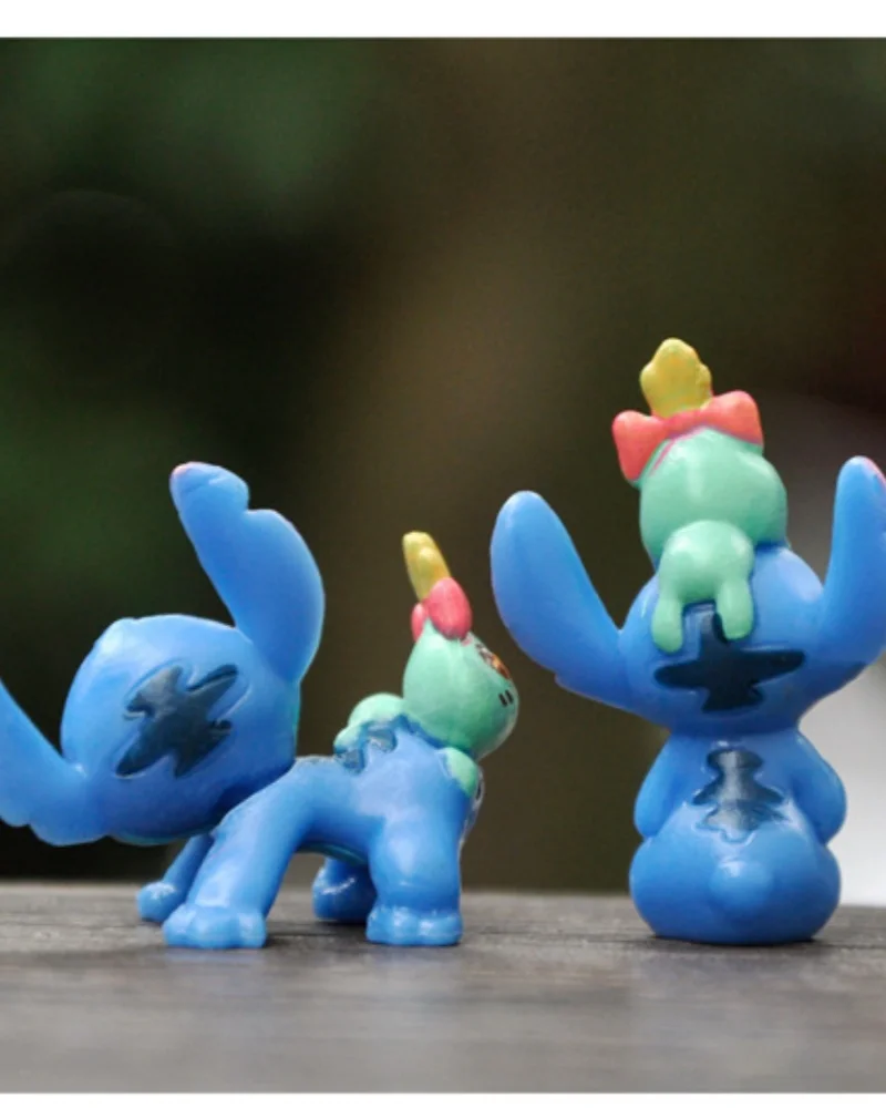 Miniso 6 ชิ้น Lilo & Stitch การ์ตูนน่ารักรูปคอลเลกชันอะนิเมะเดสก์ท็อปเครื่องประดับเค้กวันเกิดตกแต่งของเล่นเด็กของขวัญ