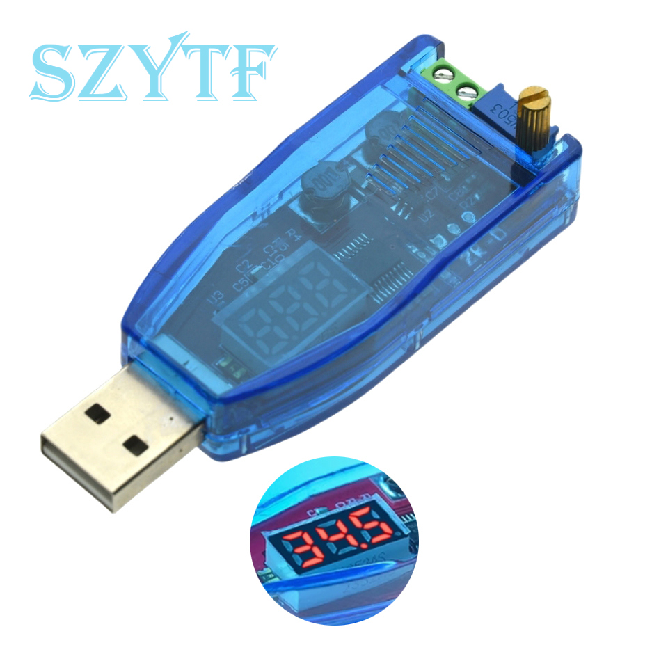 LED DC-DC 5V a DC 1-24V potenciómetro ajustable USB reductor/abajo convertidor Buck Boost fuente de alimentación módulo regulador de voltaje