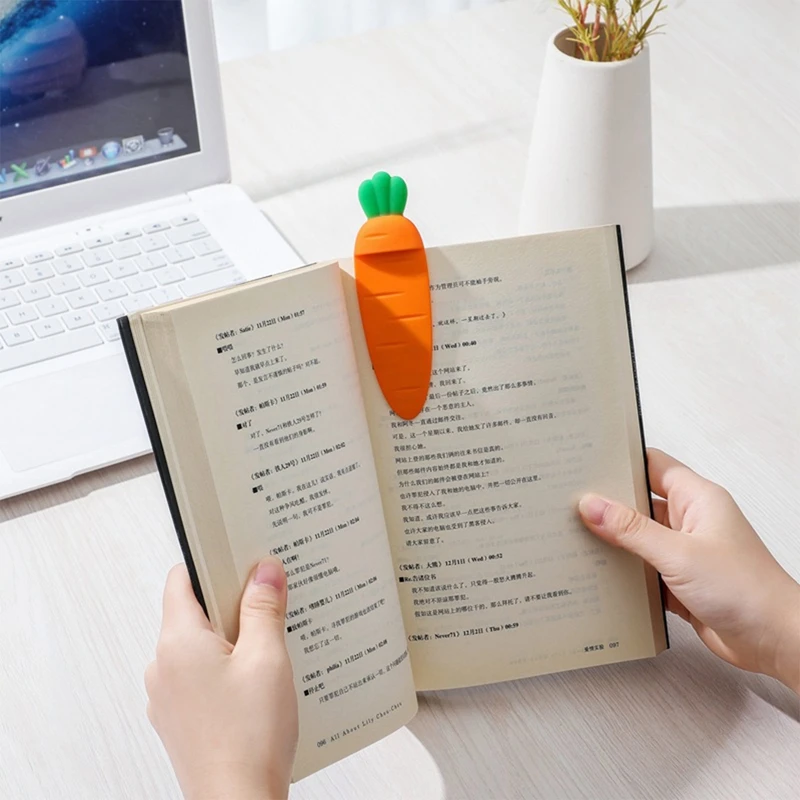 Marcapáginas de zanahoria Kawaii para niños, marcapáginas estéreo 3D de dibujos animados, decoración artesanal, regalo, suministros escolares, papelería de oficina
