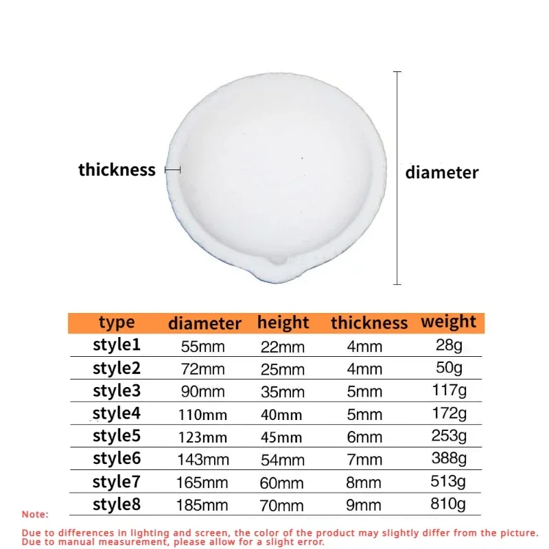100g-5000g High Temperature Quartz bowl crucible Furnace Melting Casting Refining golden Silver Jewelry tools