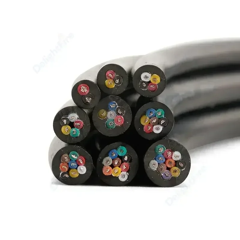 Cable enfundado 28 26 24 22 20 18 AWG cobre estañado 2 3 4 5 6 7 8 10 núcleos Cable de Audio electrónico para luces LED automotrices