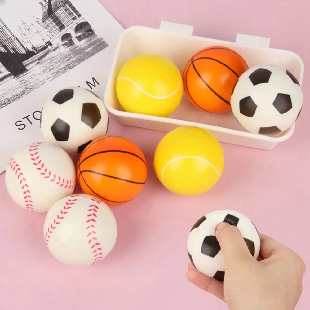 6cm mini bolas de estresse bolas esportivas do plutônio para crianças basquete beisebol futebol tênis globo espremer bolas para alívio do estresse