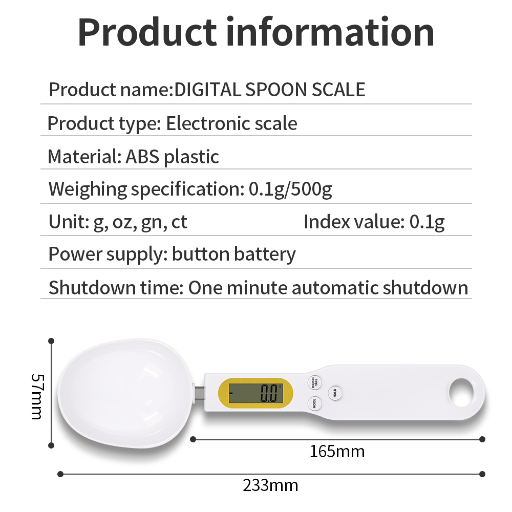 500g 0.1g cyfrowy elektroniczny waga łyżkowa LCD do mierzenia do kuchni narzędzie do kawa z mlekiem mąki cukrowej łyżka do mierzenia waga łyżkowa g/uncji/gn/ct