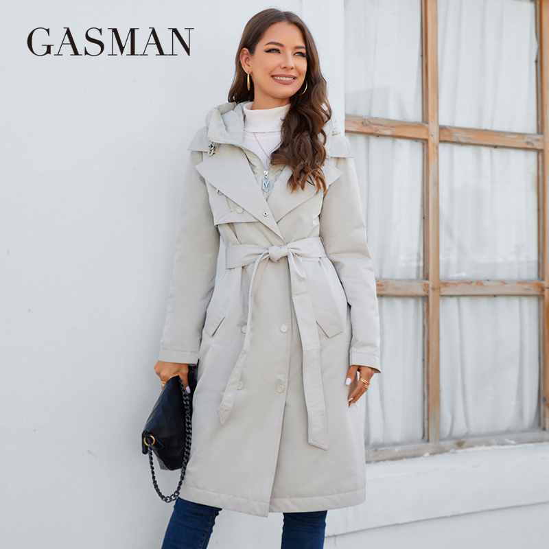 GASMAN 2023 Marke Mode frühling der Frauen Unten jacke Herbst Frauen Mantel Lange parka frauen jacken weibliche Dünne Baumwolle 8356