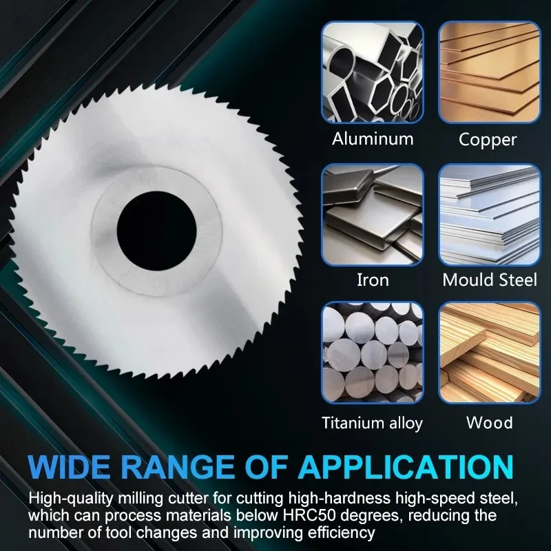 Lame de scie à refendre et à rainurer 40/60/63mm, disque de coupe circulaire en acier HSS pour Machine à refendre CNC, outil de coupe en métal, acier et PVC