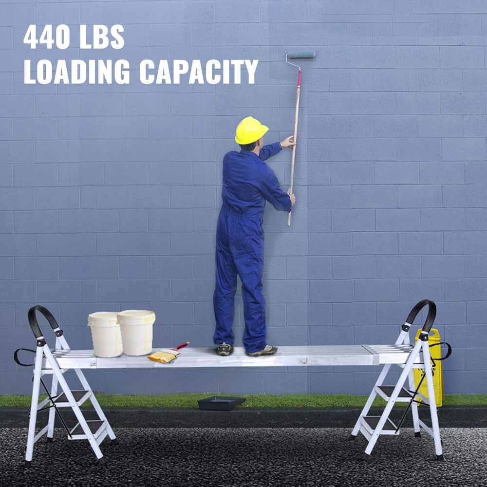 Aluminum Work Plank,8-13ft Telescoping Plank,440lbs Capacity Aluminum Extension Plank,12.5 inch Width,Aluminum Scaffolding Plank