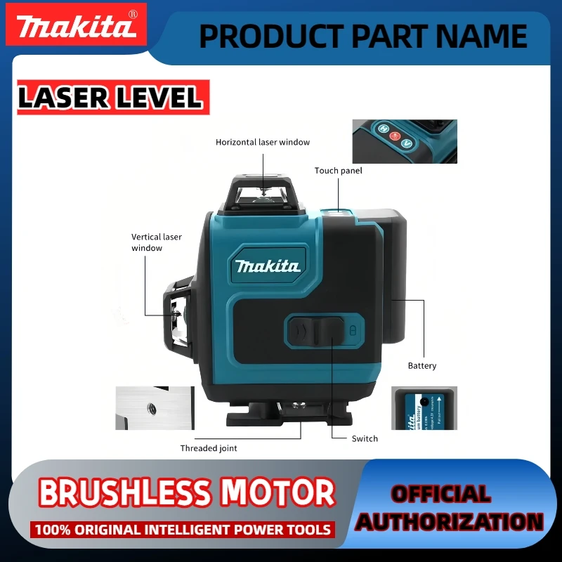 HOT Makita16-Line 360 Horizontal Vertical Cross Level High-Precision Green Light Laser High-Precision Wall-Mounted PortableTool