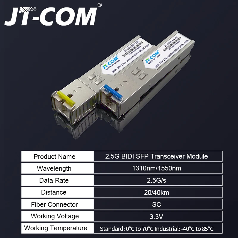 1Pair 2.5G SC SFP Module Gigabit DDM BIDI 2.5G fiber tranceiver sfp module Compatible with Mikrotik Cisco Switch