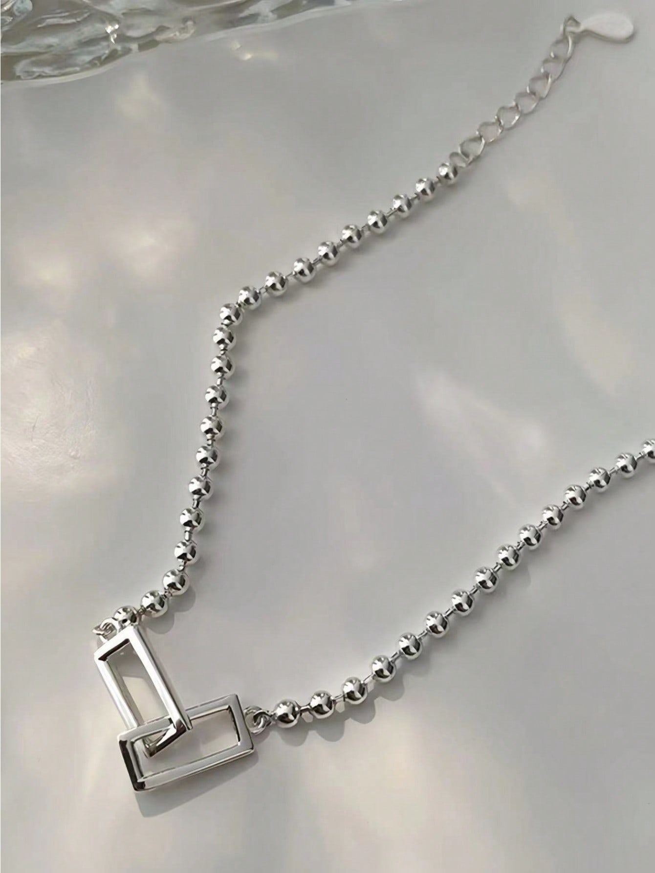 925 sterling zilveren geometrische vierkante ronde kralenarmband voor vrouwen persoonlijkheid temperament eenvoudige handsieraden feest