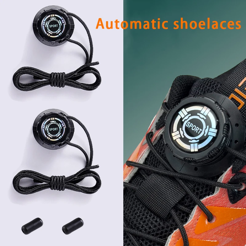 Cordones automáticos sin corbatas, instalación de cordones con hebilla giratoria simple, cuerda gruesa, zapatillas de tenis, cordones, accesorios para zapatos, 1 par