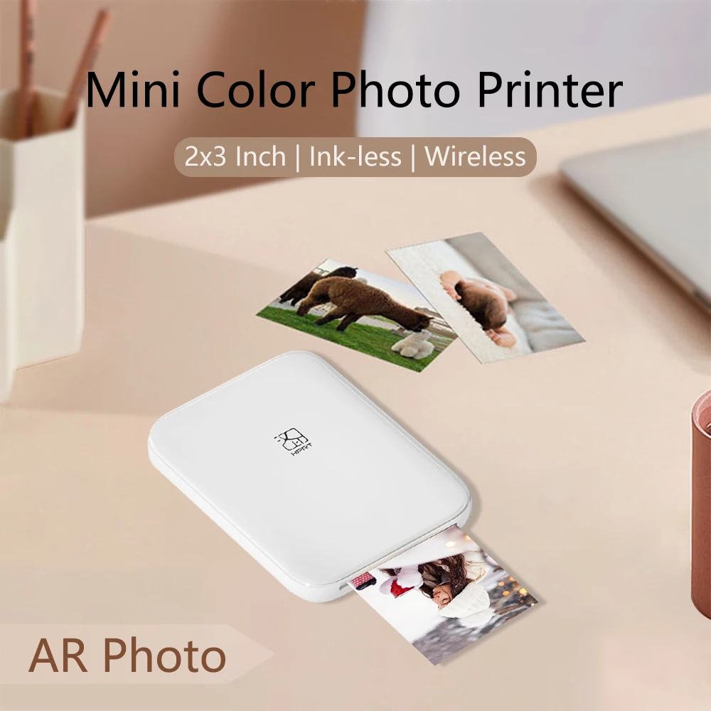HPRT MT53 เครื่องพิมพ์ภาพสี 313PDI Mini แบบพกพาเครื่องพิมพ์ 2x3 นิ้ว Self-กาวรูปภาพกระดาษ Maker ความร้อนภาพเครื่องพิมพ์