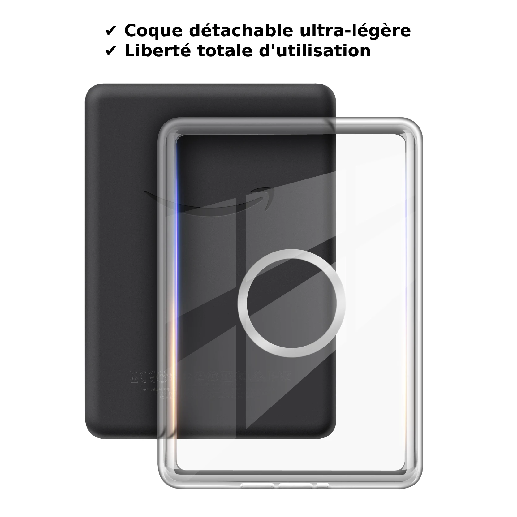 Pour Kindle Paperwhite 12e génération étui Colorsoft Signature édition 7 "2024 360 °   Support magnétique amovible 2 en 1 rotatif SA568B