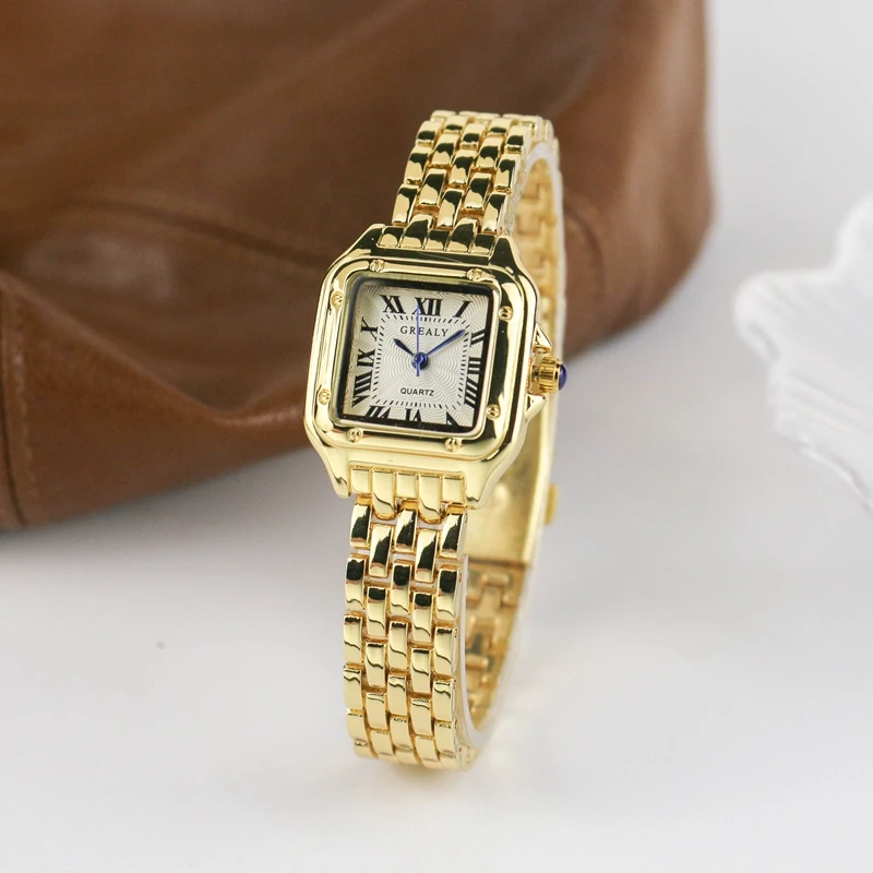 Relojes cuadrados de lujo informales para mujer, reloj de pulsera clásico Simple de marca a la moda para mujer, reloj de pulsera de cuarzo con banda de acero para mujer, reloj femenino