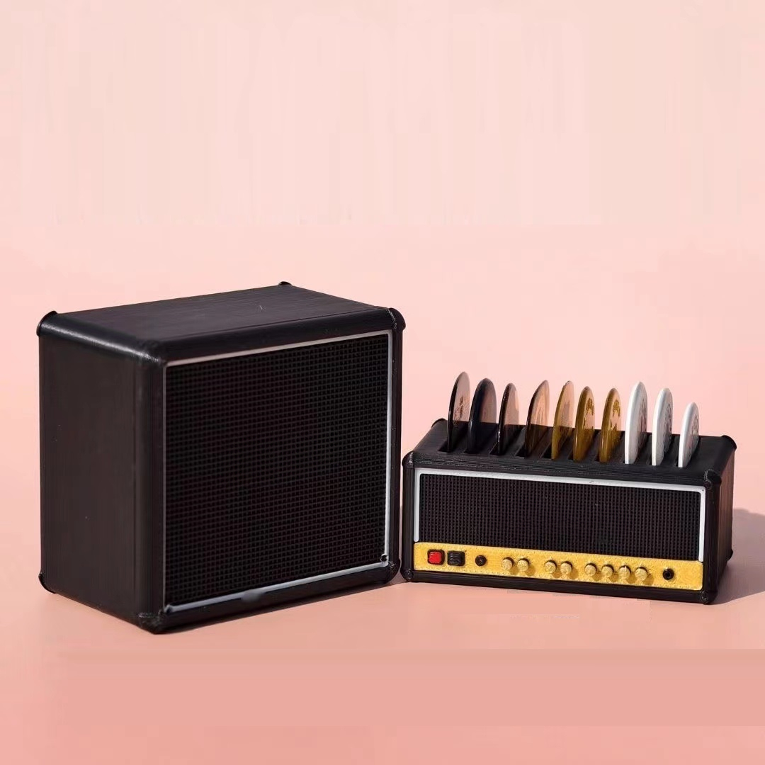 Caja de almacenamiento de púas de guitarra de estilo personalizado (púas no incluidas)