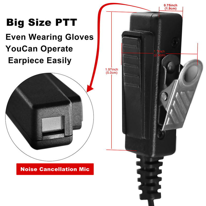 RISENKE-セプラトランシーバー用イヤピース、マイク付きヘッドセット、PTT、チューブ、Stp9000、Stp8000、STP8030、STP8035、Stp8038