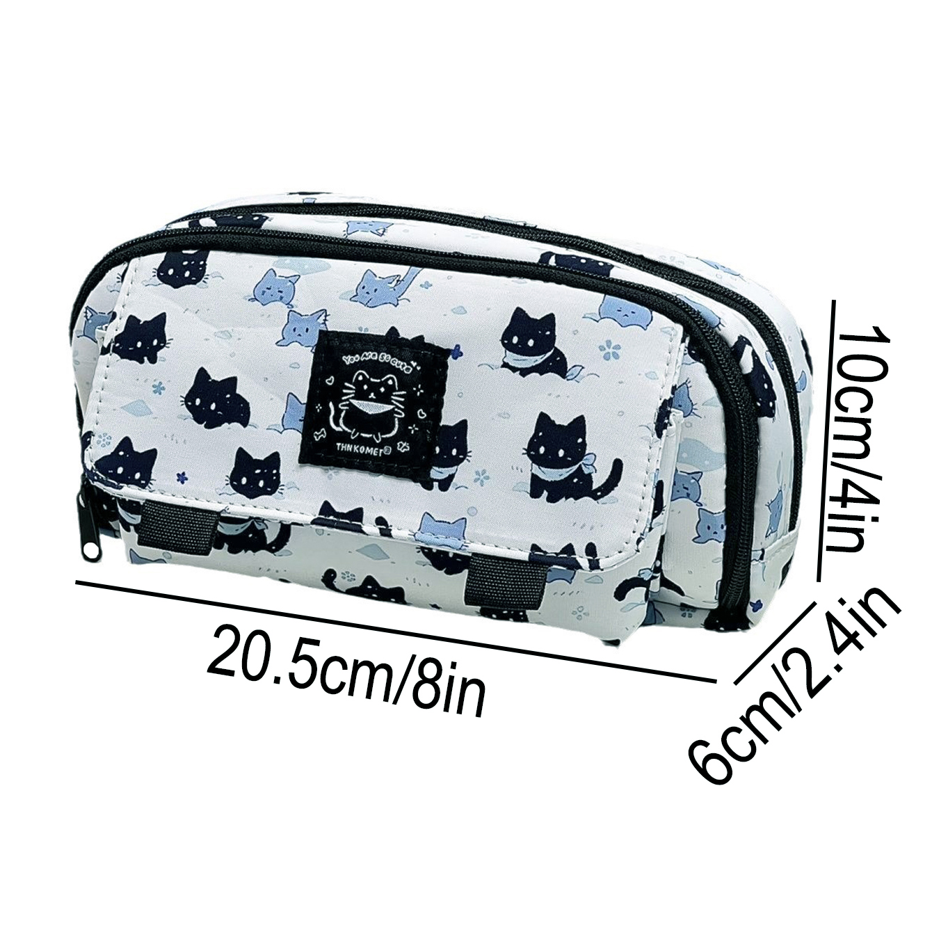 1 estojo sofisticado com estampa de gatinho criativo multicamadas, material escolar e armazenamento de mesa e itens essenciais para o segundo a escola
