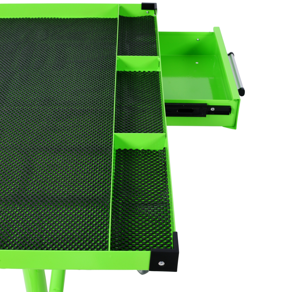 Adjustable Tear Down Work Table with Drawer for Garages, Repair Shops, and DIY, Portable, (4) 2.5" Swivel Casters, 220 Pound