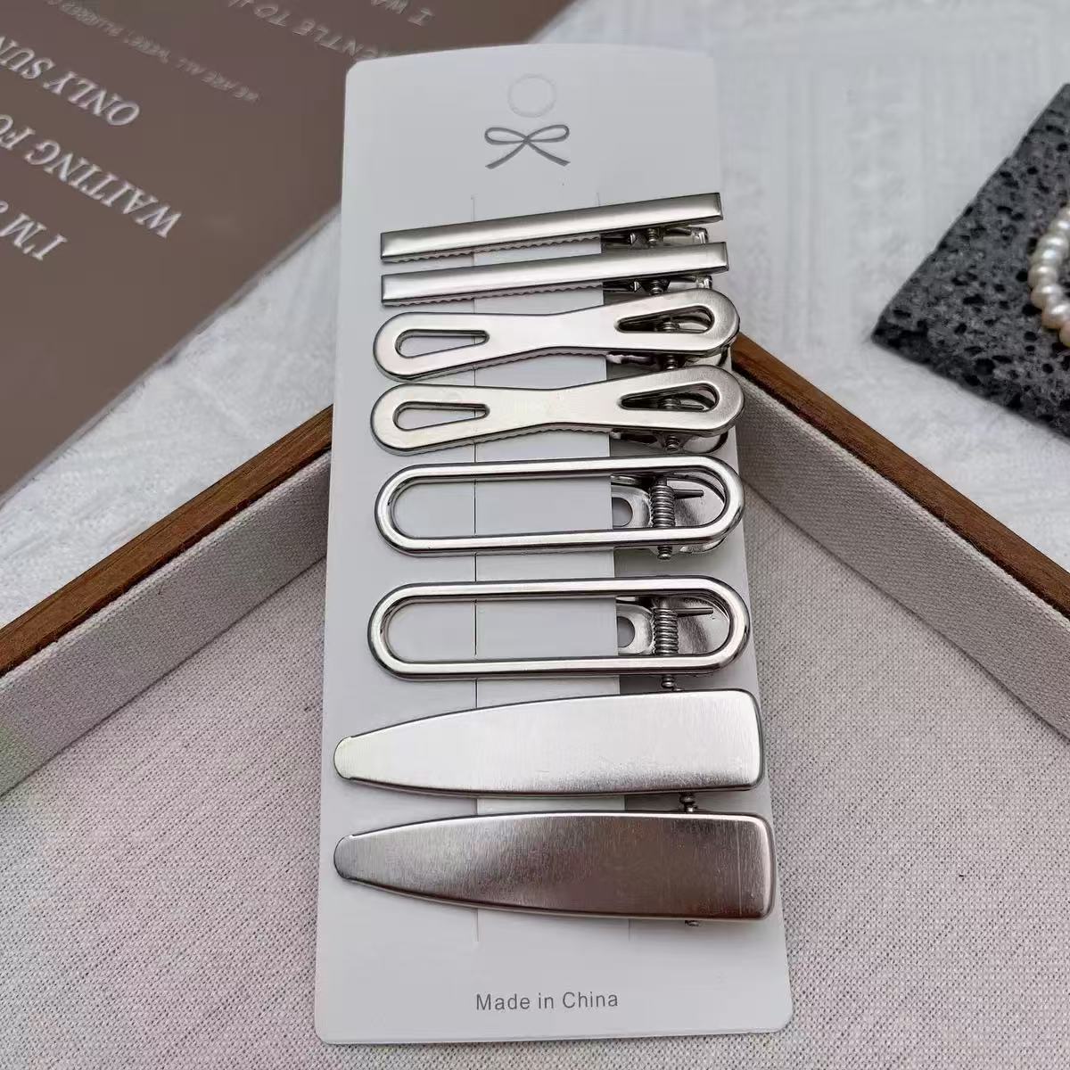 8 шт. металлические заколки для волос с боковой сломанной челкой, аксессуары для волос Spicy Girl, серебряная челка, набор, знаменитая в Интернете заколка для волос с краями, заколки для волос