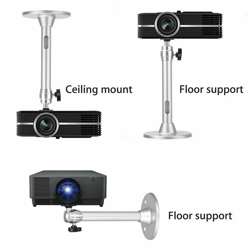 Staffa per proiettore portatile 360 °   Supporto per proiettore girevole per montaggio a parete a soffitto in alluminio compatibile per proiettore a fascio HY300 HY320