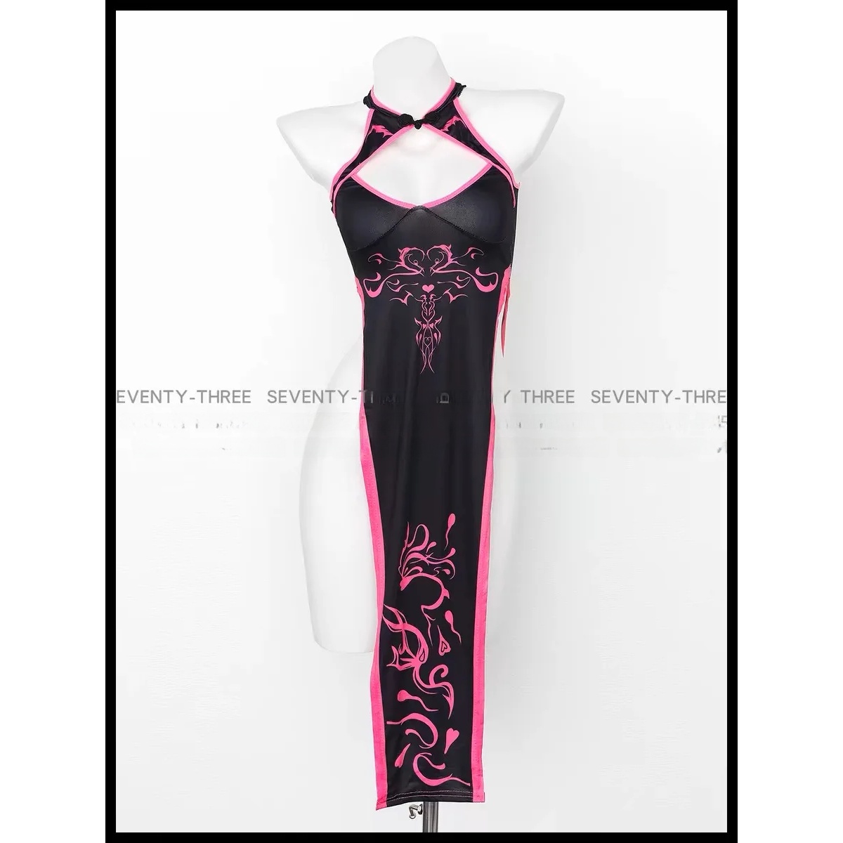 Vestido f retrô com fenda alta, sexy, com totem de fada, personalizável, serviço de design de fsia de cosplay de a...