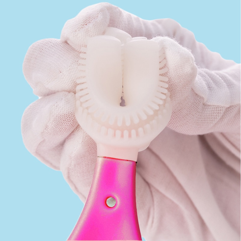 Cepillo de dientes en forma de U para niños, vaso para bebé de 2-6-12 años, gel de sílice suave, Boca en U, contiene entrenamiento de limpieza, cepillo de dientes
