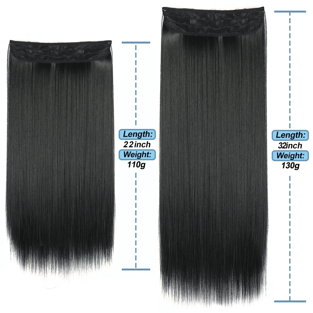 Extensión de cabello sintético sin Clips, alambre Invisible, Artificial, Natural, falso, largo, corto, recto, Rubio para mujer