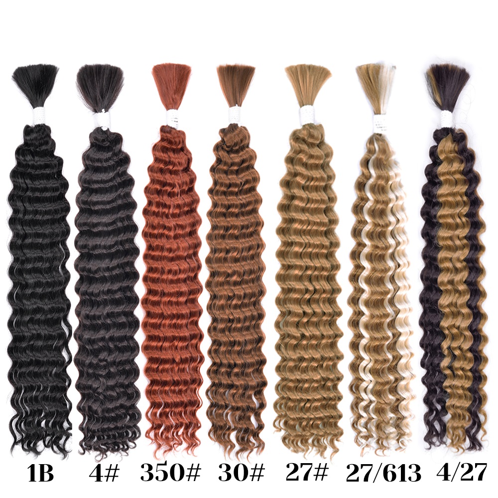 Synthetisches lockiges tiefes Wellen-Massenhaar zum Flechten, 50,8 cm, kein Schuss, tiefe Welle zum Flechten, Mikro-Kunst-Flechthaar für Boho-Zöpfe