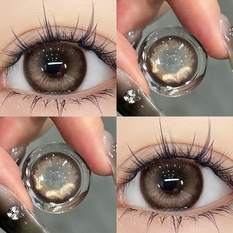 DUOXIU 1 คู่ใหม่คอนแทคเลนส์สีนักเรียนธรรมชาติคุณภาพสูงสายตาสั้นเลนส์สีเขียวตาสีฟ้า - 0.00 ถึง - 8.00 เลนส์ Diopter