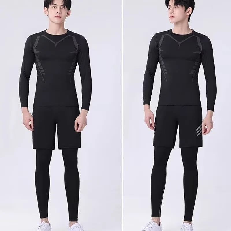 メンズ Tシャツ男性ランニングスポーツ Tシャツ男性圧縮フィットネストップス Tシャツ Quick DryTight トレーニングジムスポーツランニングシャツジャージ
