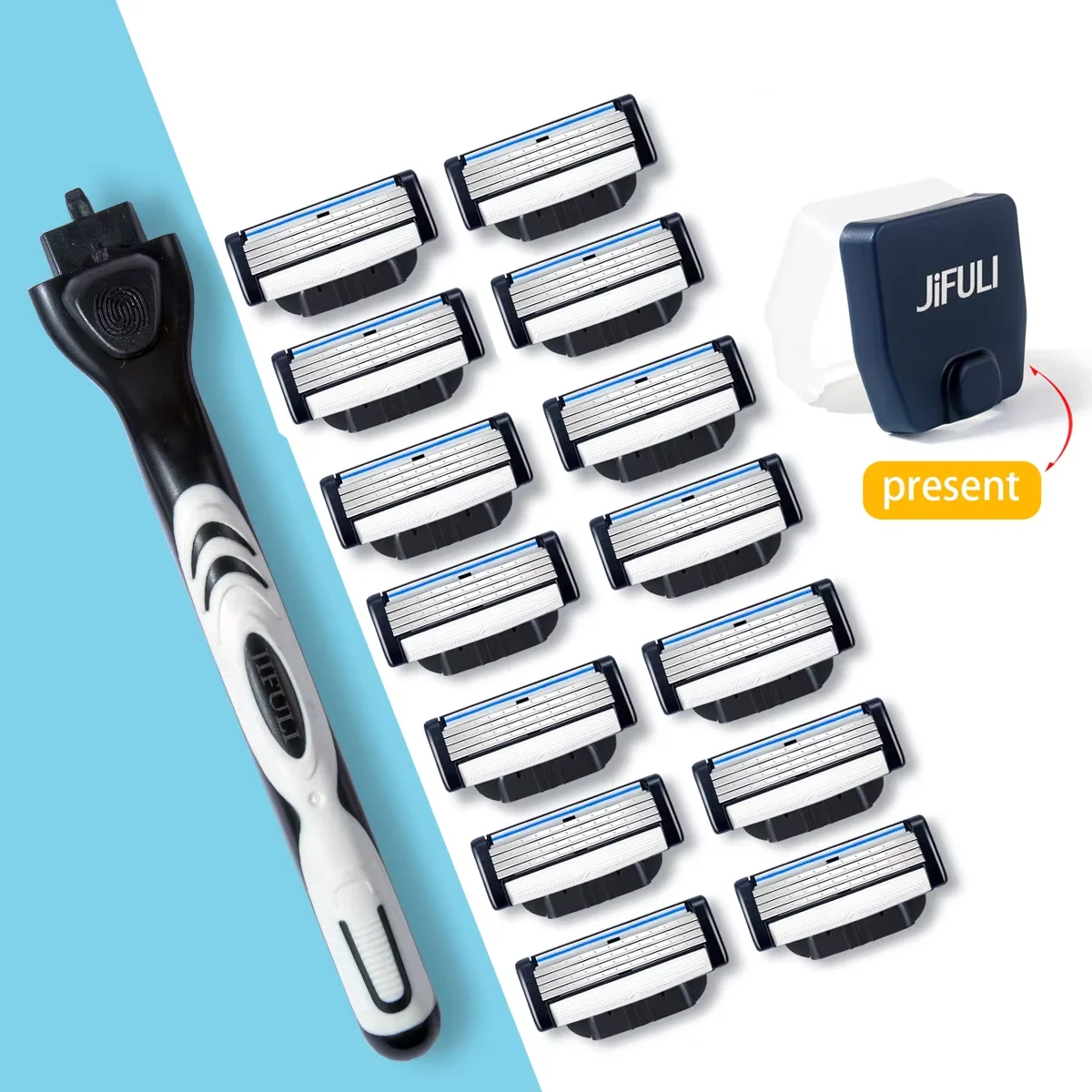 Cuchilla de afeitar de seguridad para hombre de alta calidad, cartuchos de afeitado de acero inoxidable alemán de 4 capas, Compatible con afeitadora Mach 3, hoja reemplazable