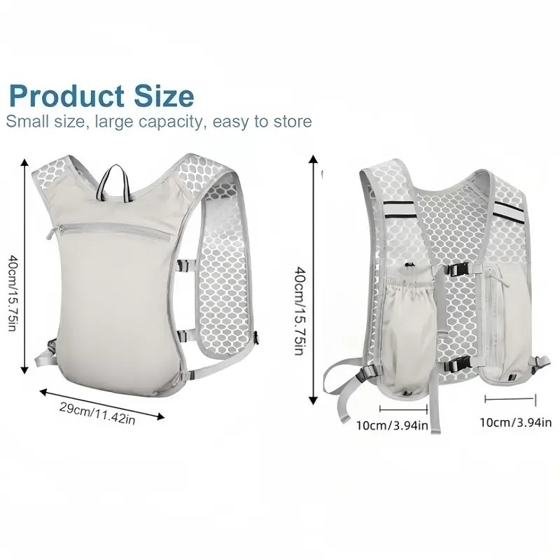 For Biking Running Storage Vest Lightweight Running Vest Reflective Hydration Water Chest Pack With Phone Storage Pocket