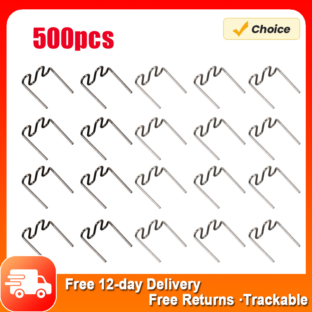 Máquina de reparación de plástico, grapadora caliente de soldadura, grapa de ondas precortadas de 0,6mm/0,8mm, herramientas de reparación de chapa de ondas grandes, reparación de automóviles, 500 Uds.