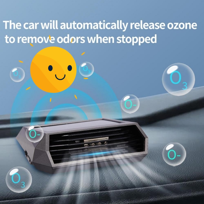 Purificador de ar solar para carro, limpador de oxigênio, gerador de ozônio, filtro hepa, removedor de fumaça, desodorante de íon negativo