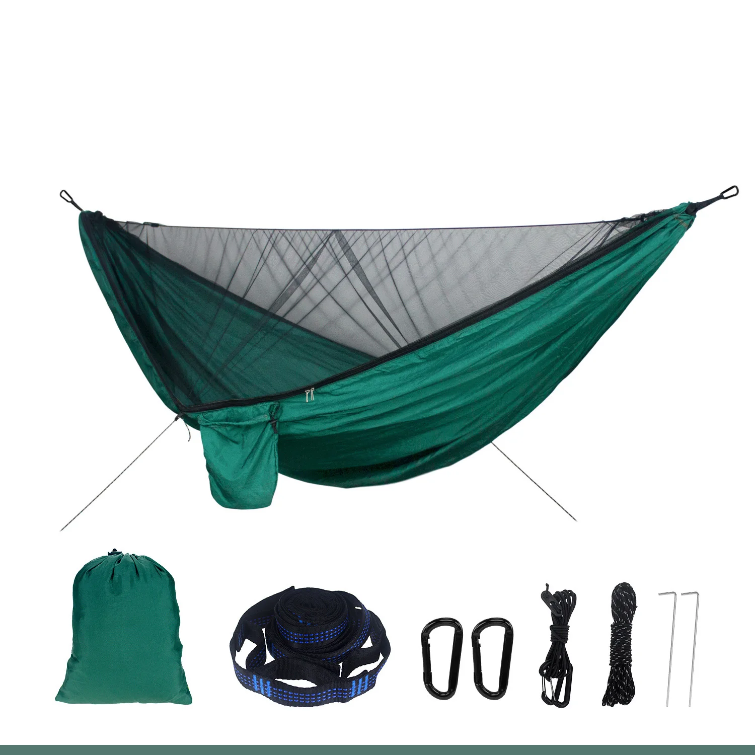 Rede mosquiteira portátil de nylon para acampamento, rede com dossel de chuva à prova d'água para pendurar ao ar livre, cama de dormir