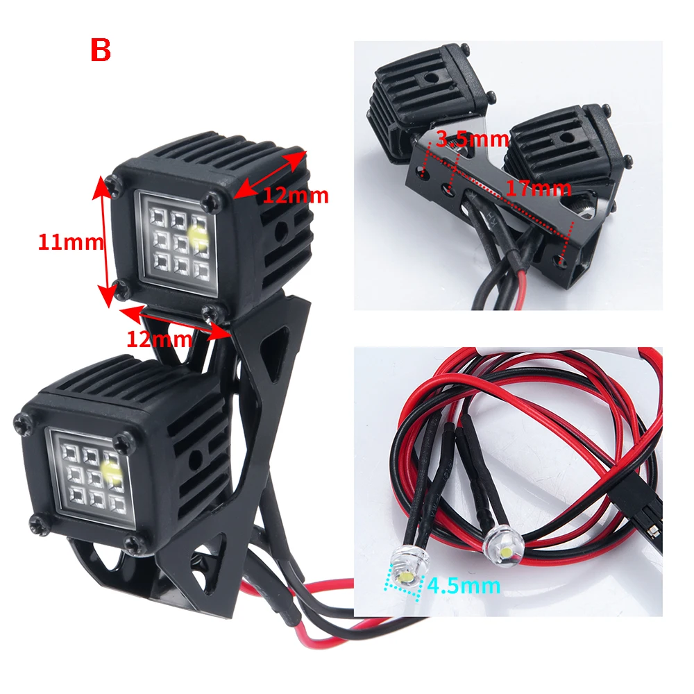 AXSPEED Hành Lý Giá Mặt Đèn LED Chiếu Điểm Cho Traxxas TRX4 TRX6 Trục SCX10 Wraith Trục SCX24 1/10 RC Xe Bánh Xích Xe Ô Tô xe Tải