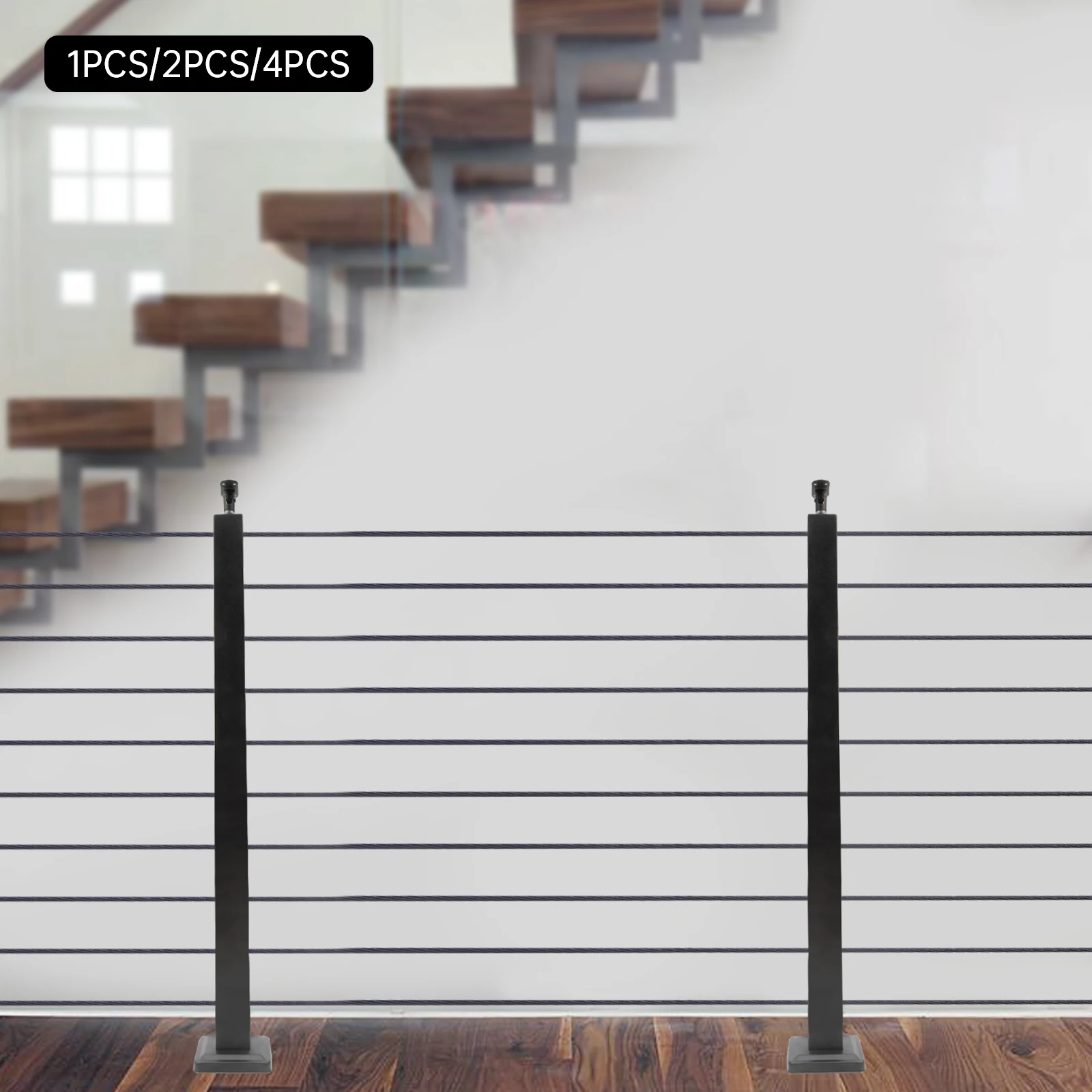 304 Stainless Steel Cable Railing with T-Shape Design, High Stability, Easy Installation, Ideal for Indoor and Outdoor Spaces