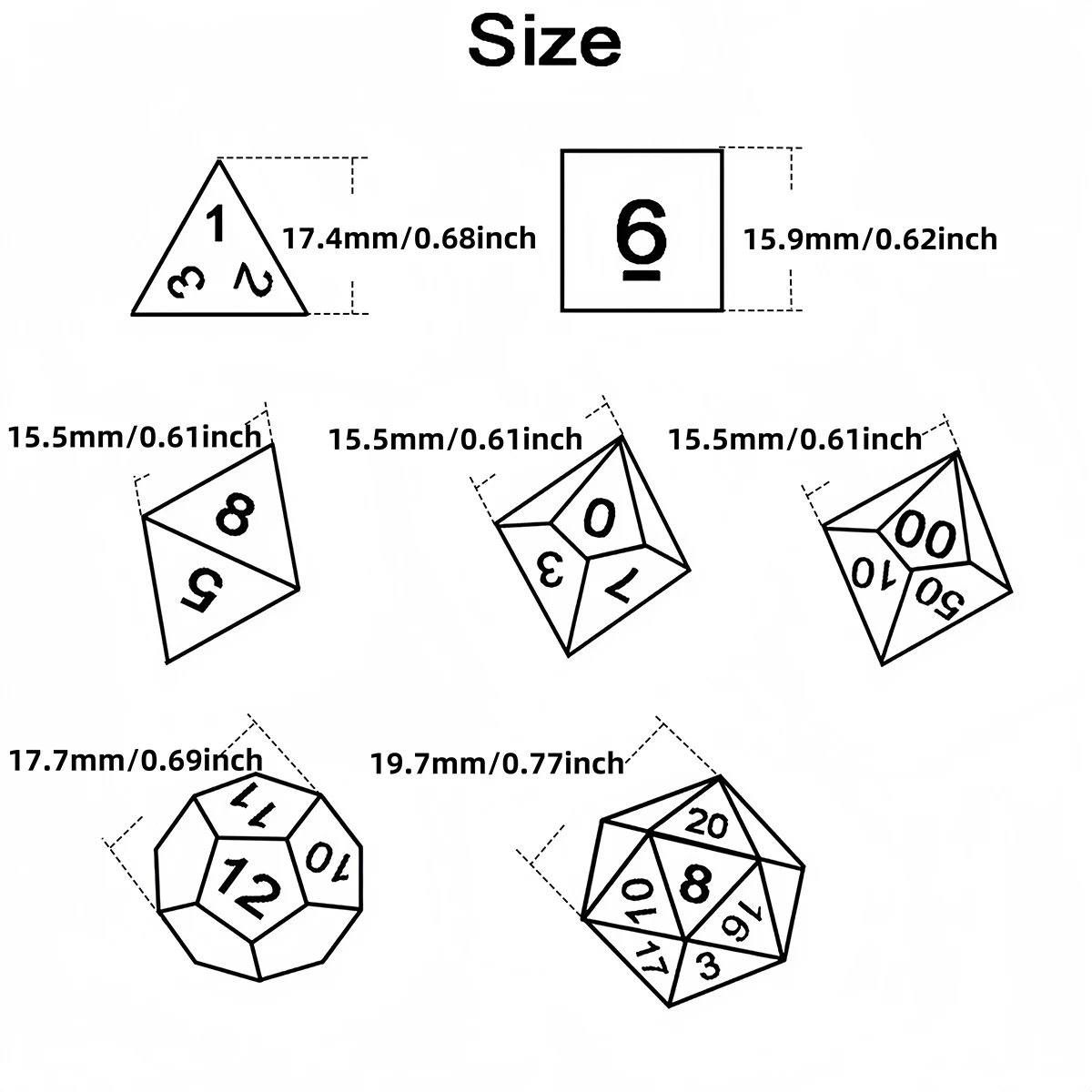 7 pièces/ensemble dés polyédriques effet paillettes dés de jeu mdn pour donjons et Dragons accessoires de jeu de société RPG, dés de jeux de rôle