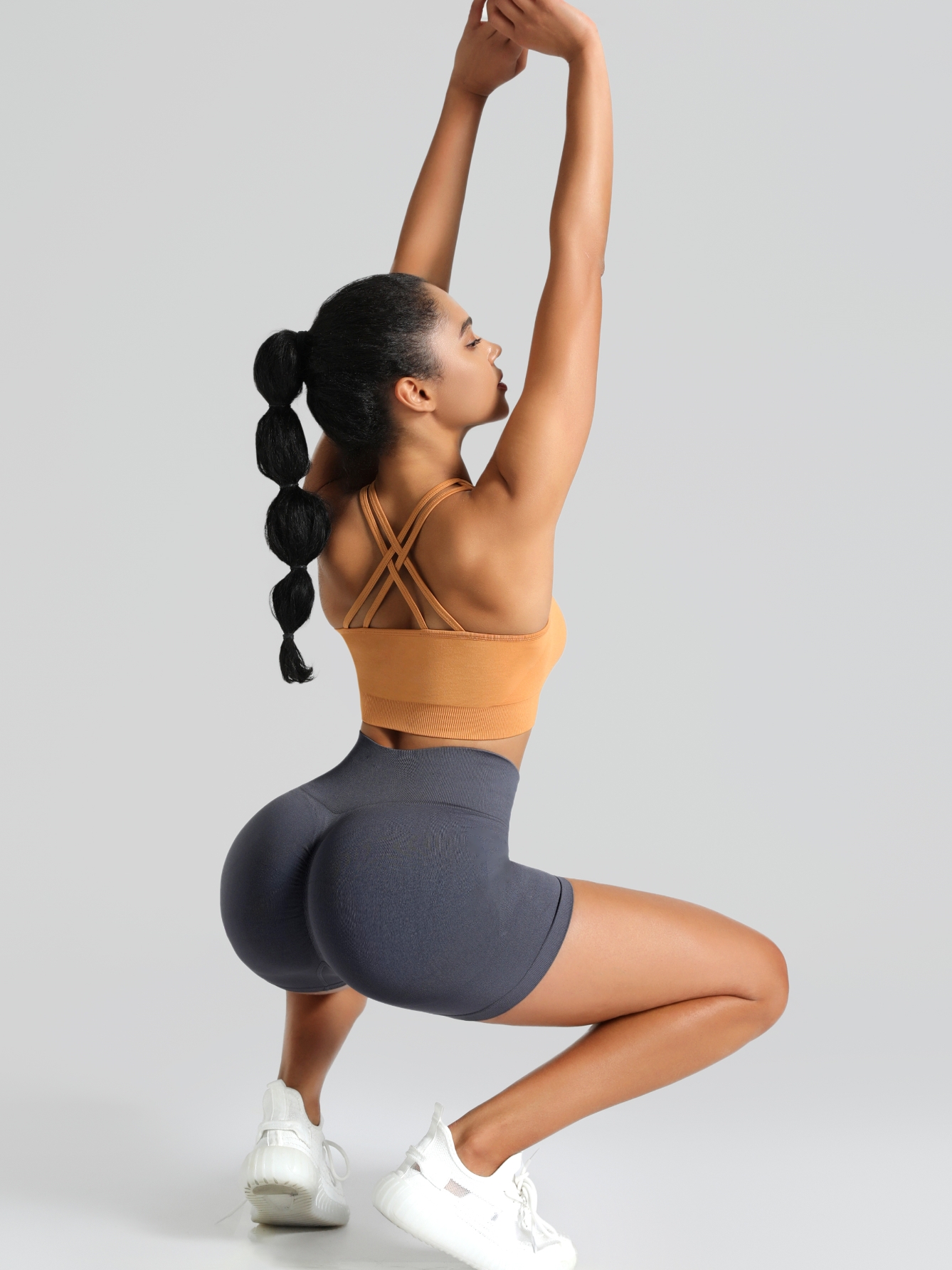 Hoog getailleerde yogashorts Dames Butt Lifting Tummy Control Workout Fitness Hardlopen Stretchy Booty Lift-legging Gym Activewear