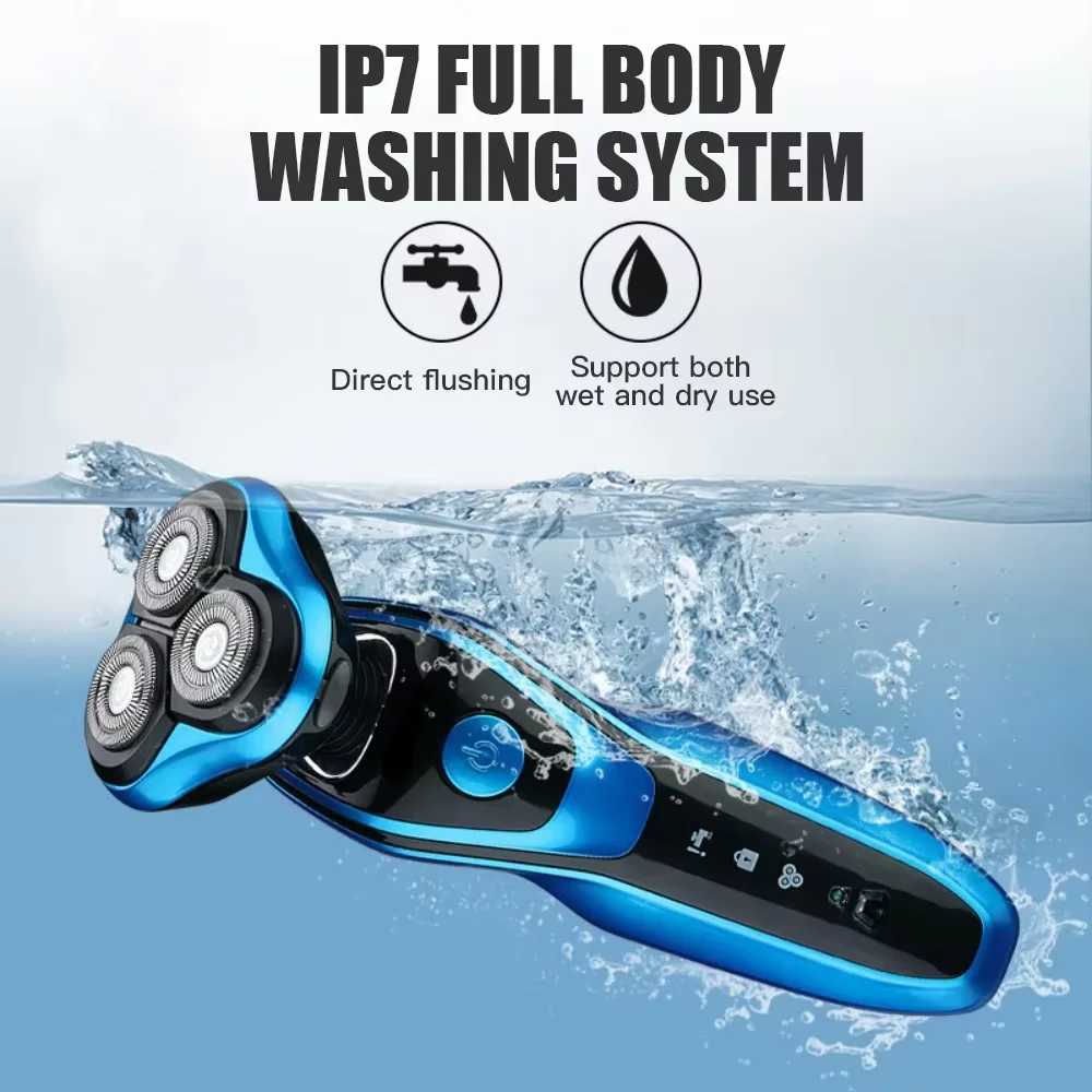 Afeitadora rotativa, maquinilla de afeitar eléctrica, recortadora de barba, cortadora de pelo recargable, cortadora para hombres, resistente al agua