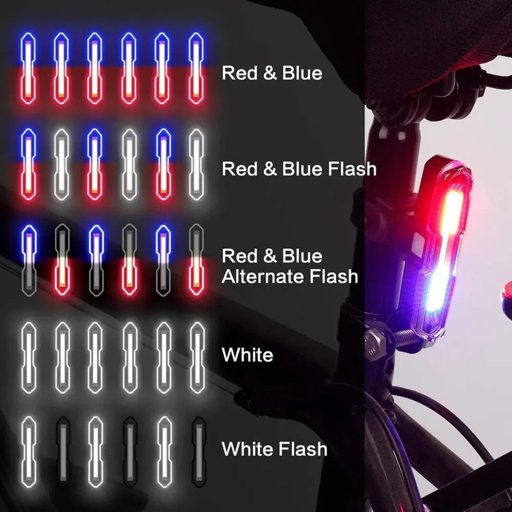 3-kolorowe tylne światło rowerowe USB akumulatorowa tylna lampa rowerowa wodoodporne tylne światła ostrzegawcze roweru MTB