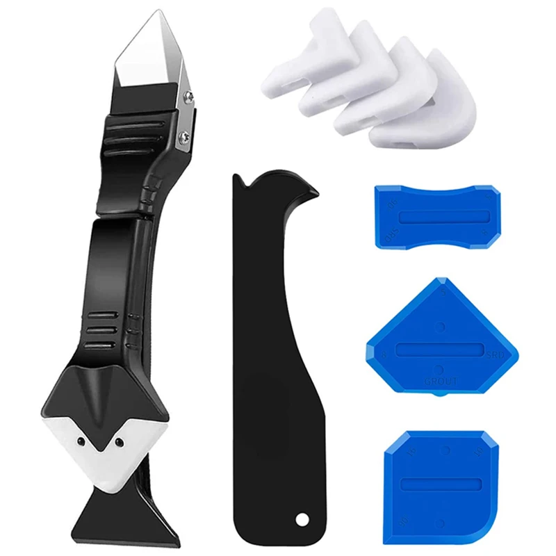 Removedor de silicona 5 en 1, sellador, raspador suave, acabado de masilla, Kit de lechada, herramientas de eliminación de molde de suelo, juego de herramientas de mano, accesorios nuevos