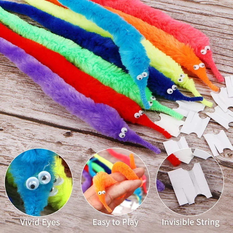 1pc Fuzzy Worm Magic Toy Wizardry Strange Children's Magic Children's Games Worm Online Children's Fun Tricks